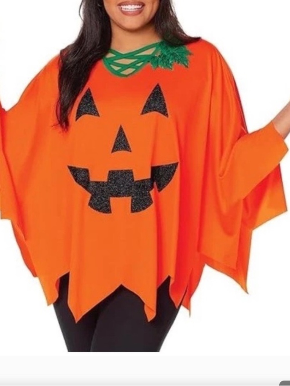 Spirit Halloween Pumpkin Jack O'Lantern Poncho One Size
